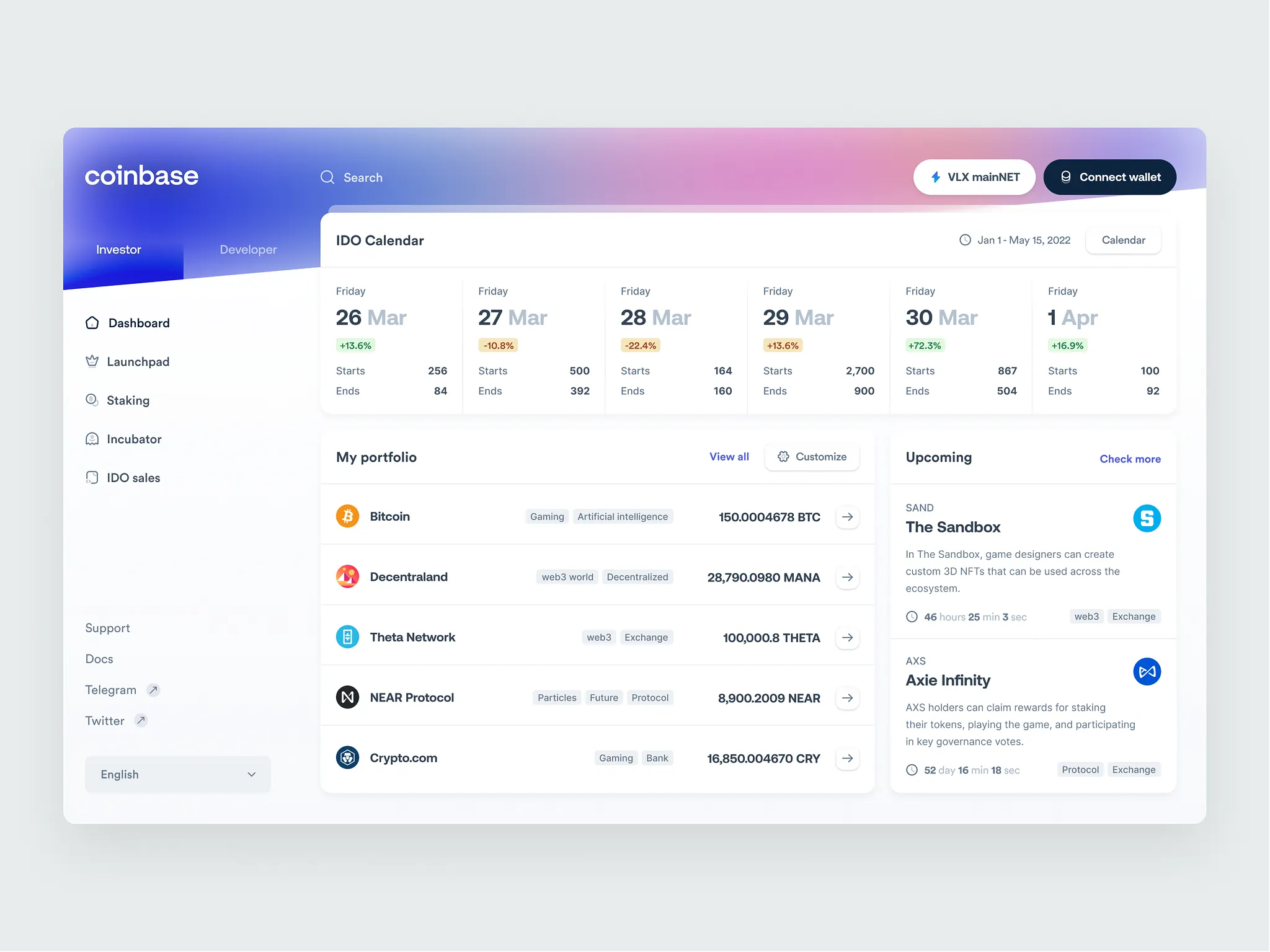 Coinbase Portfolio Dashboard